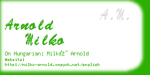 arnold milko business card